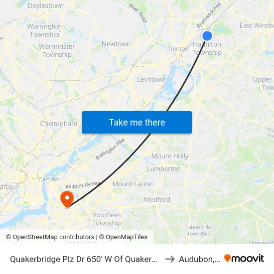 Quakerbridge Plz Dr 650' W Of Quakerbridge Rd to Audubon, NJ map