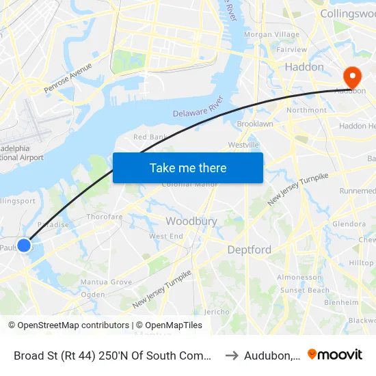 Broad St (Rt 44) 250'N Of South Commerce St to Audubon, NJ map