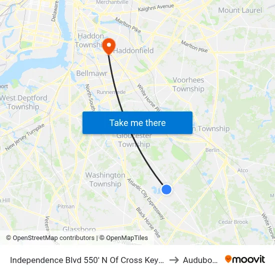 Independence Blvd 550' N Of Cross Keys Rd. (Cr689) to Audubon, NJ map
