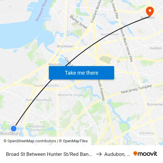 Broad St Between Hunter St/Red Bank Ave to Audubon, NJ map