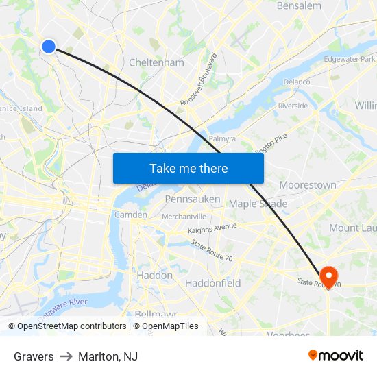 Gravers to Marlton, NJ map