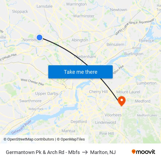 Germantown Pk & Arch Rd - Mbfs to Marlton, NJ map