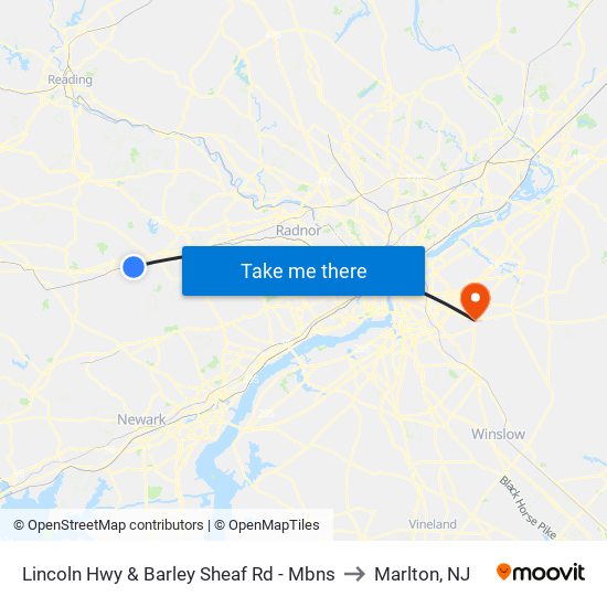 Lincoln Hwy & Barley Sheaf Rd - Mbns to Marlton, NJ map