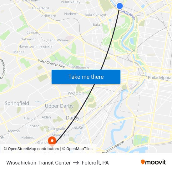 Wissahickon Transportation Center - Onsite to Folcroft, PA map