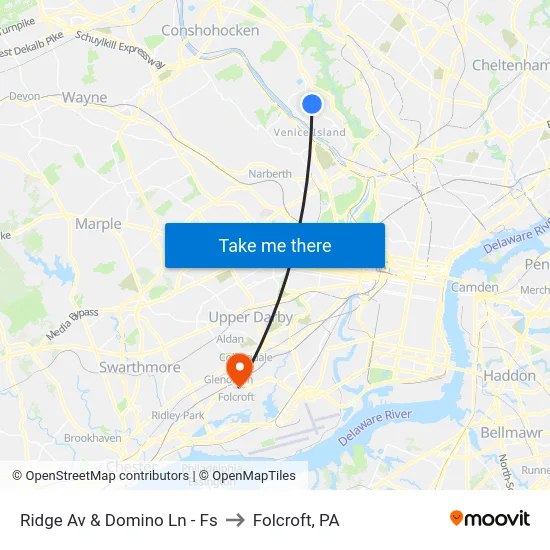 Ridge Av & Domino Ln - Fs to Folcroft, PA map