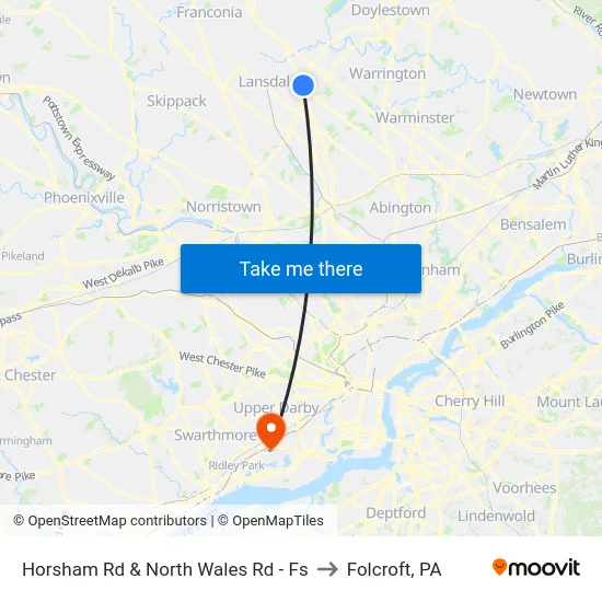 Horsham Rd & North Wales Rd - Fs to Folcroft, PA map