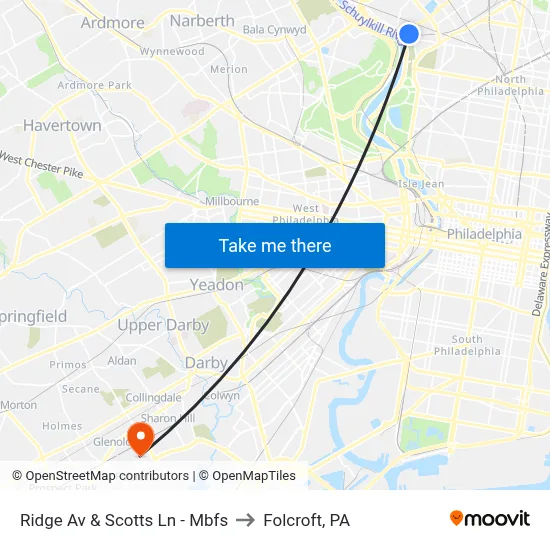 Ridge Av & Scotts Ln - Mbfs to Folcroft, PA map