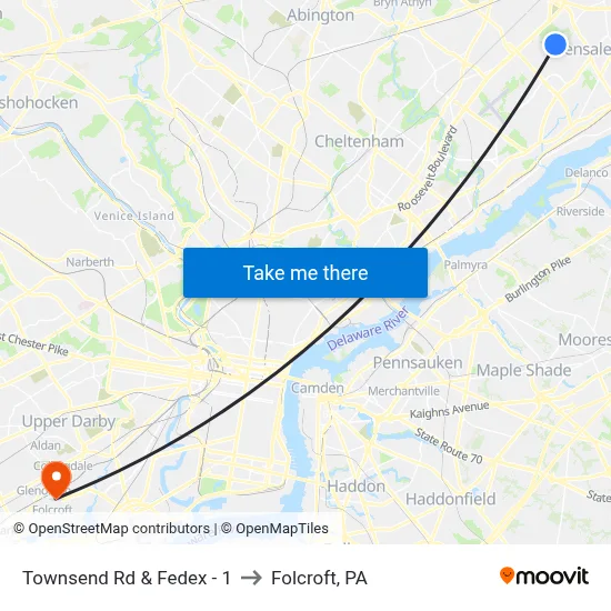 Townsend Rd & Fedex - 1 to Folcroft, PA map