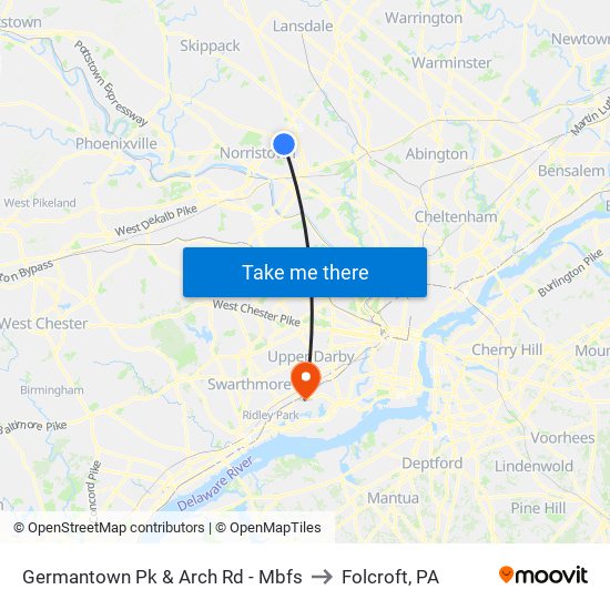 Germantown Pk & Arch Rd - Mbfs to Folcroft, PA map