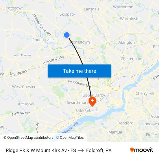 Ridge Pk & W Mount Kirk Av - FS to Folcroft, PA map