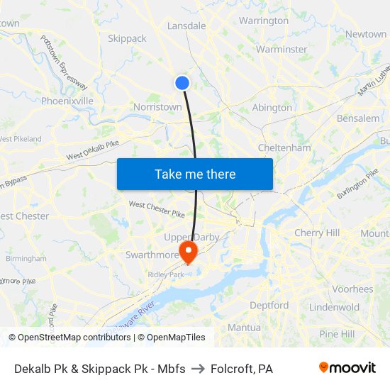 Dekalb Pk & Skippack Pk - Mbfs to Folcroft, PA map