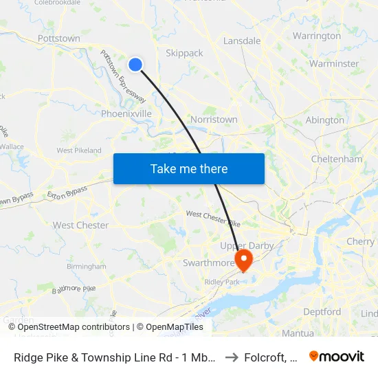 Ridge Pike & Township Line Rd - 1 Mbns to Folcroft, PA map