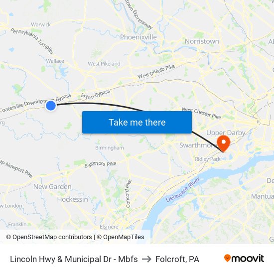 Lincoln Hwy & Municipal Dr - Mbfs to Folcroft, PA map