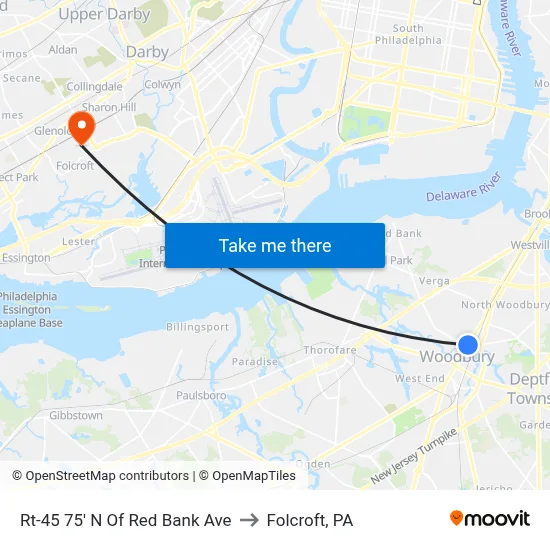 Rt-45 75' N Of Red Bank Ave to Folcroft, PA map