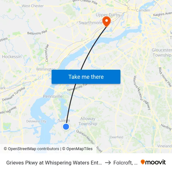 Grieves Pkwy at Whispering Waters Entrance to Folcroft, PA map