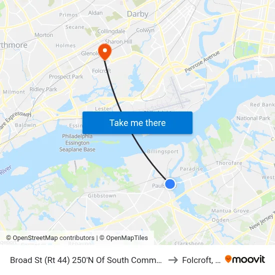Broad St (Rt 44) 250'N Of South Commerce St to Folcroft, PA map