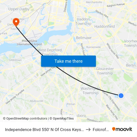 Independence Blvd 550' N Of Cross Keys Rd. (Cr689) to Folcroft, PA map