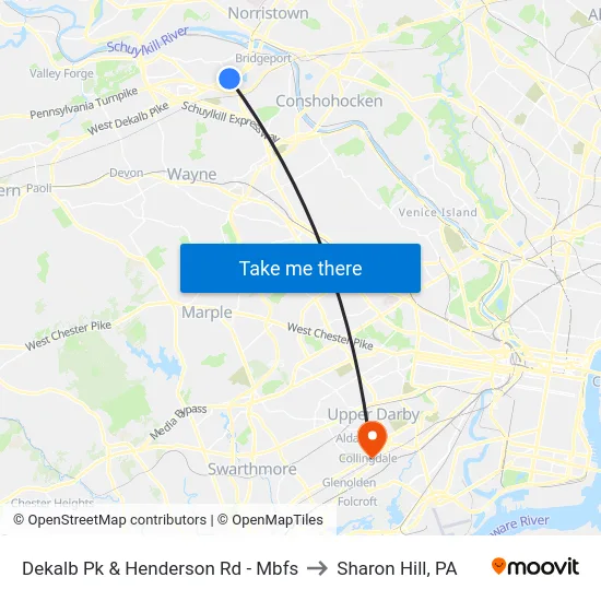 Dekalb Pk & Henderson Rd - Mbfs to Sharon Hill, PA map