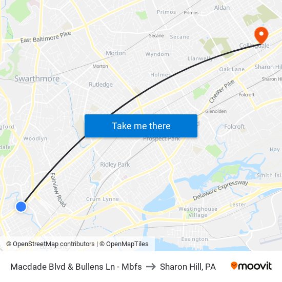 Macdade Blvd & Bullens Ln - Mbfs to Sharon Hill, PA map