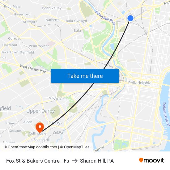 Fox St & Bakers Centre - Fs to Sharon Hill, PA map