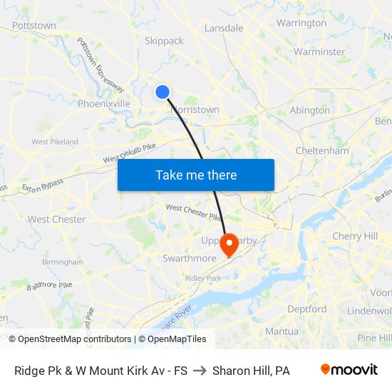 Ridge Pk & W Mount Kirk Av - FS to Sharon Hill, PA map