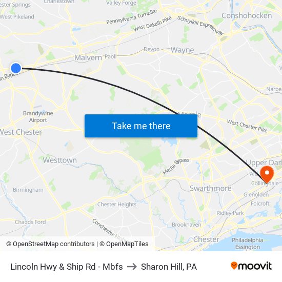 Lincoln Hwy & Ship Rd - Mbfs to Sharon Hill, PA map