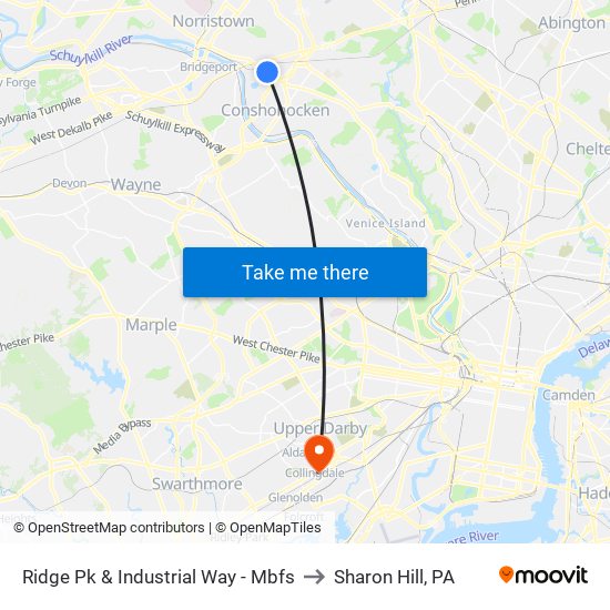 Ridge Pk & Industrial Way - Mbfs to Sharon Hill, PA map