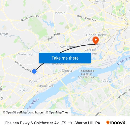 Chelsea Pkwy & Chichester Av - FS to Sharon Hill, PA map