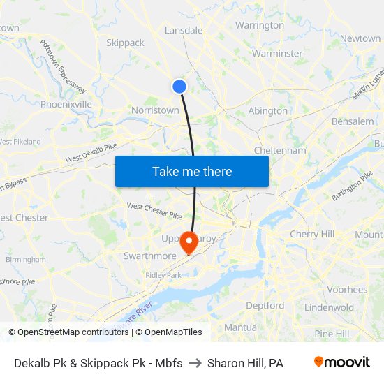 Dekalb Pk & Skippack Pk - Mbfs to Sharon Hill, PA map