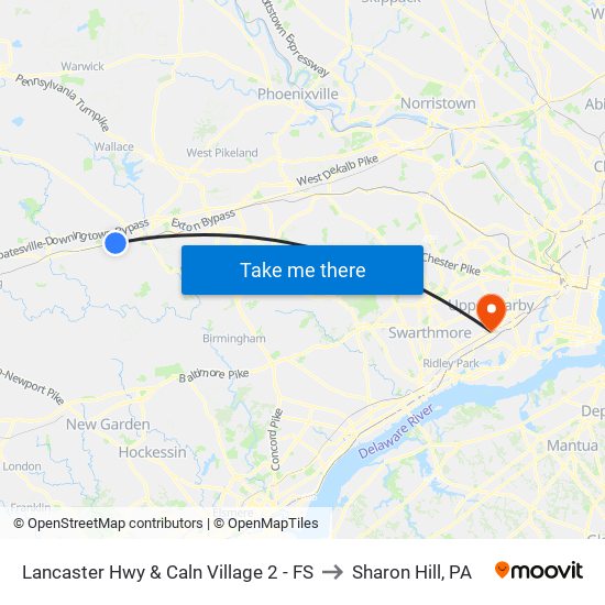 Lancaster Hwy & Caln Village 2 - FS to Sharon Hill, PA map