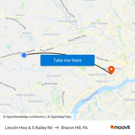 Lincoln Hwy & S Bailey Rd to Sharon Hill, PA map
