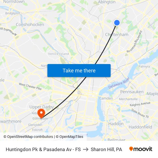 Huntingdon Pk & Pasadena Av - FS to Sharon Hill, PA map