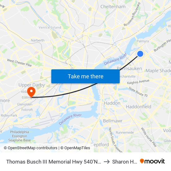 Thomas Busch III Memorial Hwy 540'N Of National H# to Sharon Hill, PA map