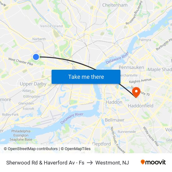 Sherwood Rd & Haverford Av - Fs to Westmont, NJ map