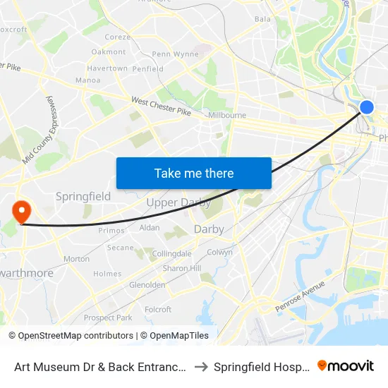 Art Museum Dr  & Back Entrance - 2 to Springfield Hospital map