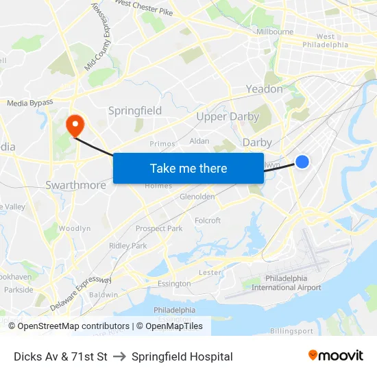 Dicks Av & 71st St to Springfield Hospital map