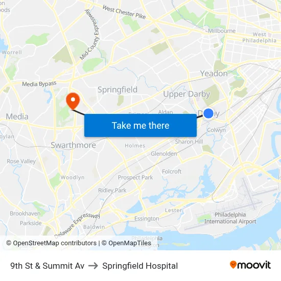 9th St & Summit Av to Springfield Hospital map