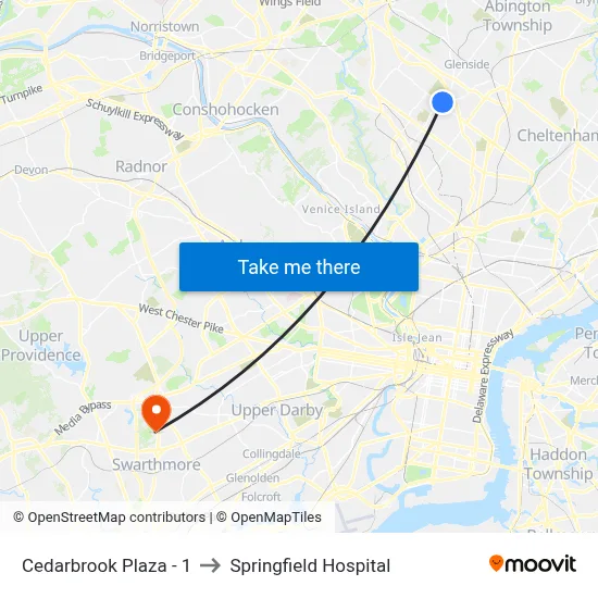 Cedarbrook Plaza - 1 to Springfield Hospital map
