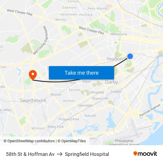 58th St & Hoffman Av to Springfield Hospital map