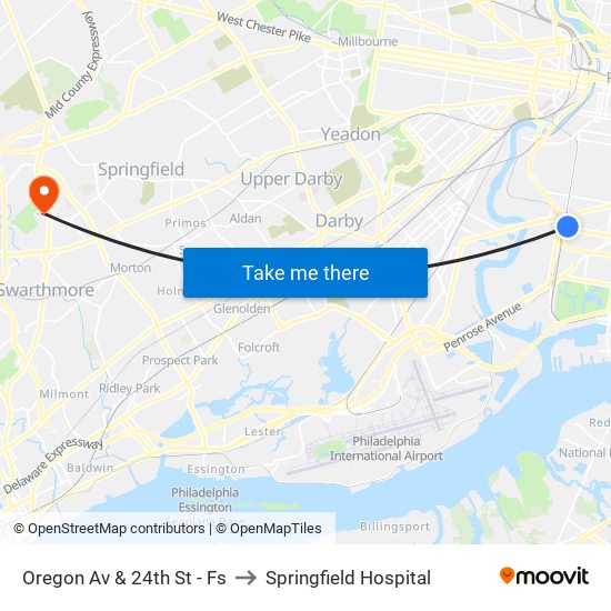 Oregon Av & 24th St - Fs to Springfield Hospital map