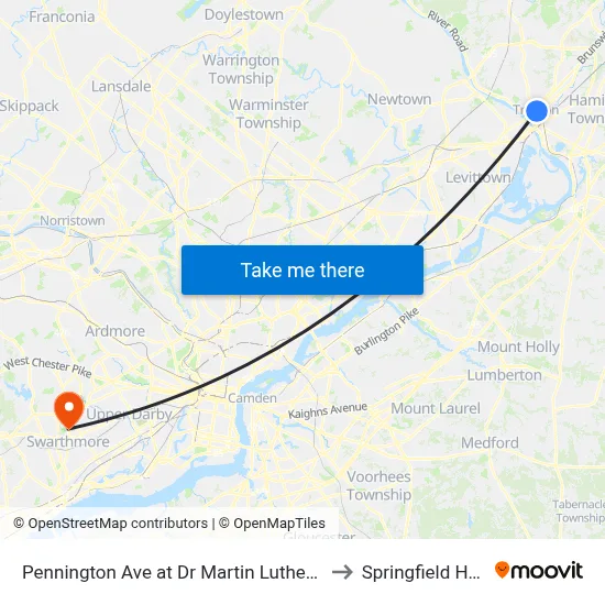 Pennington Ave at Dr Martin Luther King Jr Blvd to Springfield Hospital map