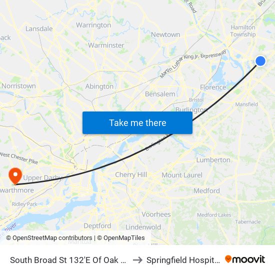 South Broad St 132'E Of Oak Ln to Springfield Hospital map