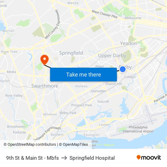 9th St & Main St - Mbfs to Springfield Hospital map