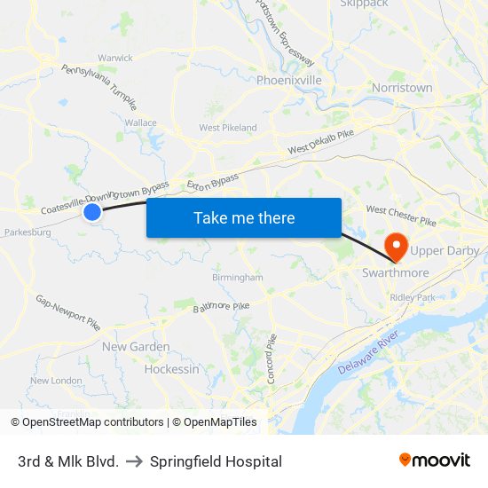 3rd & Mlk Blvd. to Springfield Hospital map
