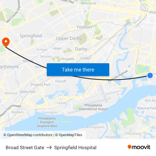 Broad Street Gate to Springfield Hospital map