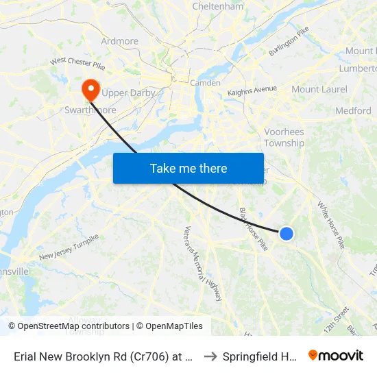 Erial New Brooklyn Rd (Cr706) at Andrews Rd to Springfield Hospital map