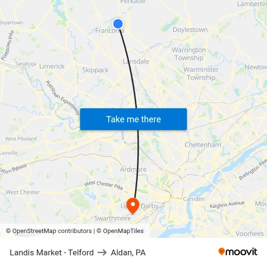 Landis Market - Telford to Aldan, PA map