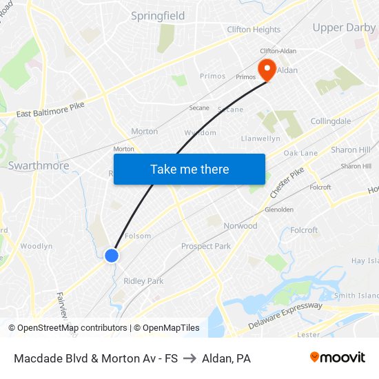 Macdade Blvd & Morton Av - FS to Aldan, PA map