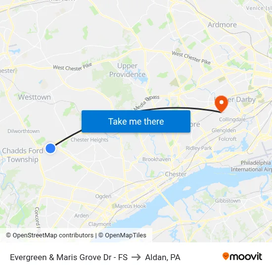 Evergreen & Maris Grove Dr - FS to Aldan, PA map
