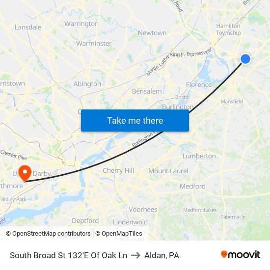 South Broad St 132'E Of Oak Ln to Aldan, PA map